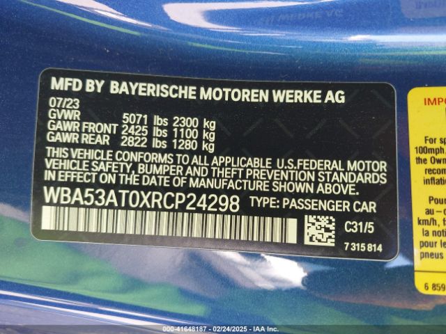 WBA53AT0XRCP24298 BMW M440I