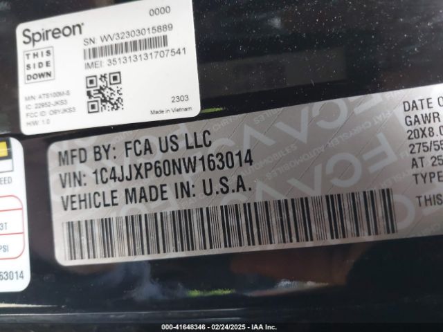 1C4JJXP60NW163014 Jeep Wrangler 4xe Unlimited Sahara 4x4