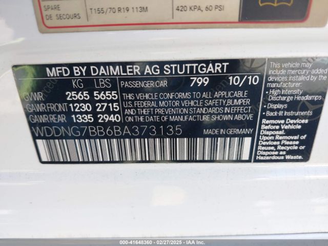 2011 MERCEDES-BENZ S 550 WDDNG7BB6BA373135 Photo 8