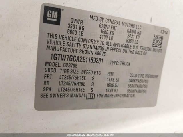 1GTW7GCA2E1169201 GMC Savana 2500 Work Van