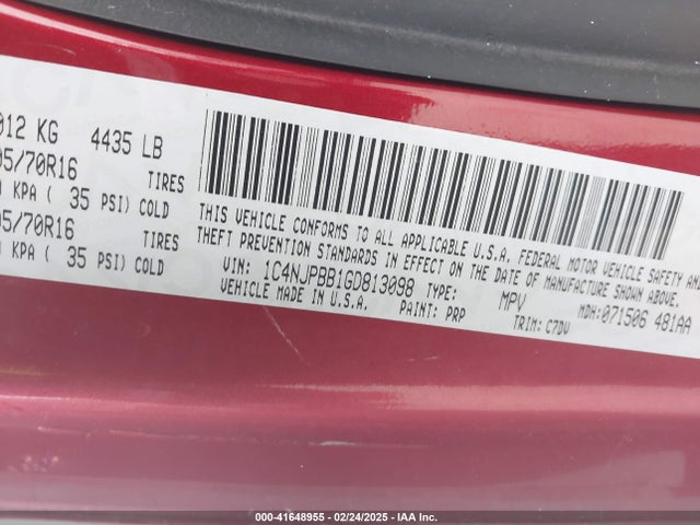 1C4NJPBB1GD813098 Jeep Patriot Sport