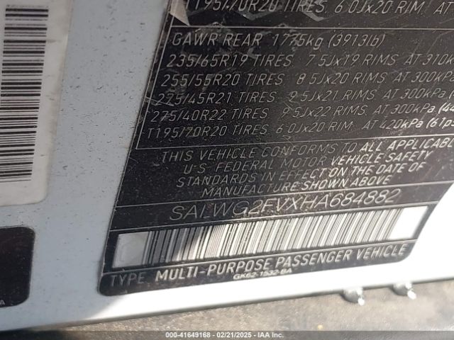 SALWG2FVXHA684882 Land Rover Range Rover Sport 3.0l V6 Supercharged Se