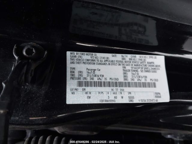 1FADP3F28EL344033 Ford FOCUS SE
