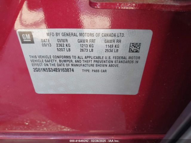 2G61N5S34E9163874 Cadillac XTS LUXURY