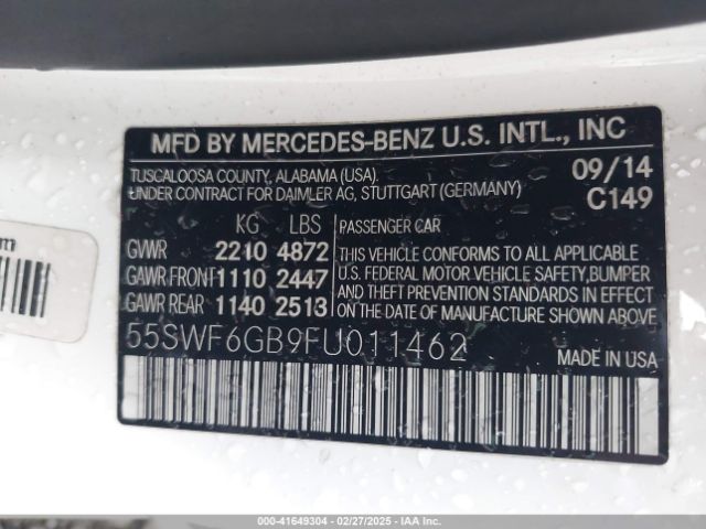 55SWF6GB9FU011462 Mercedes-Benz C 400 4matic