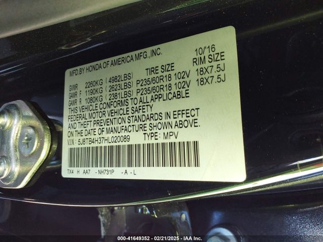 2017 ACURA RDX 5J8TB4H37HL020089 Photo 8