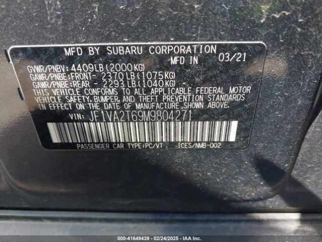 2021 SUBARU WRX STI JF1VA2T69M9804271 Photo 8