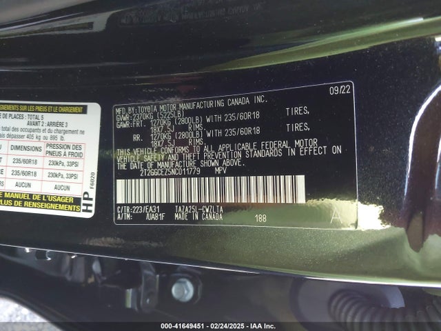 Lexus t24a-fts 2022 2T2GGCEZ5NC011779 Image 9