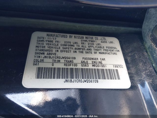 JN1BJ1CR0JW204109 Nissan Rogue Sport Sl