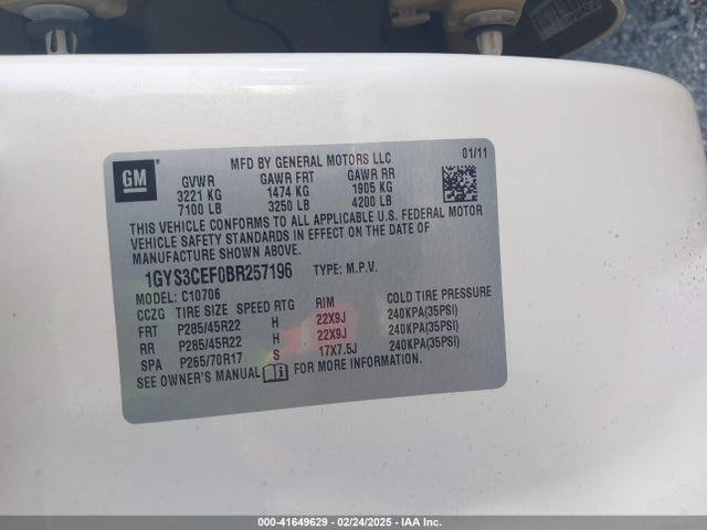 2011 CADILLAC ESCALADE 1GYS3CEF0BR257196 Photo 8