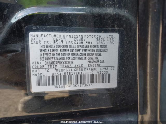 3N1AB7AP0KY373618 Nissan SENTRA SR