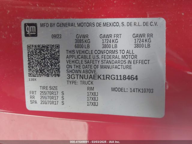 3GTNUAEK1RG118464 GMC Sierra 1500 4wd  Standard Box Pro