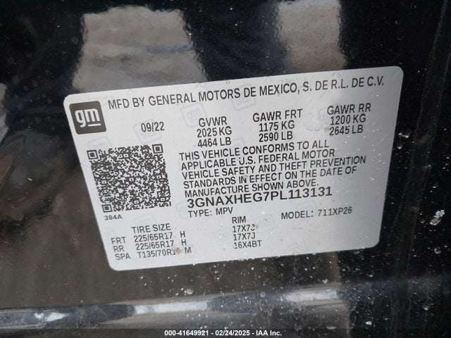 3GNAXHEG7PL113131 Chevrolet Equinox Fwd Ls