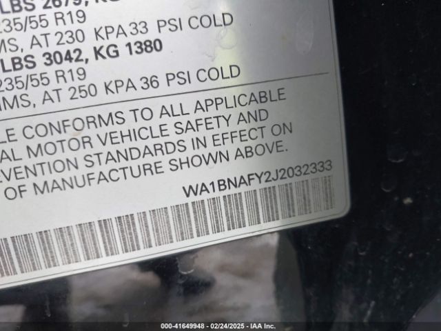 WA1BNAFY2J2032333 Audi Q5 2.0t Premium/2.0t Tech Premium