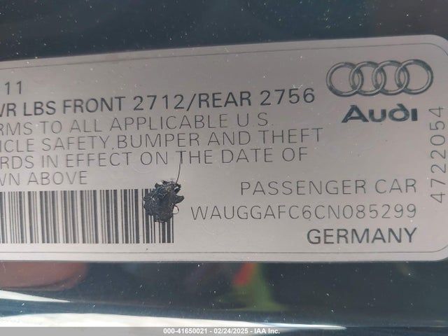 2012 AUDI A6 WAUGGAFC6CN085299 Photo 8