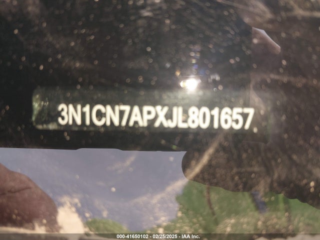 3N1CN7APXJL801657 Nissan Versa 1.6 Sv