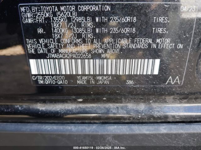 JTMABACA2PA022658 Toyota BZ4X XLE