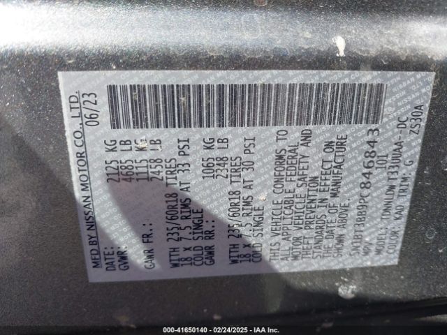 5N1BT3BB9PC846843 Nissan Rogue Sv Intelligent Awd