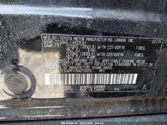 2T3UWRFV3RW210950 Toyota Rav4 Hybrid Woodland Edition