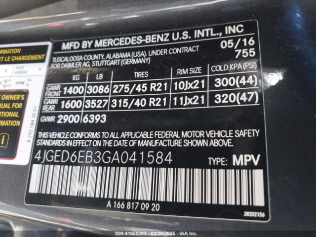 4JGED6EB3GA041584 Mercedes-Benz Gle 450 Amg Coupe 4matic