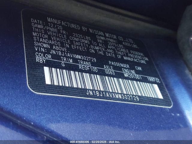 JN1BJ1AVXMW302729 Nissan Rogue Sport S Fwd Xtronic Cvt