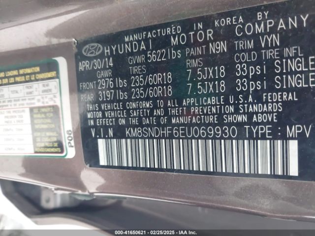 KM8SNDHF6EU069930 Hyundai Santa Fe Gls
