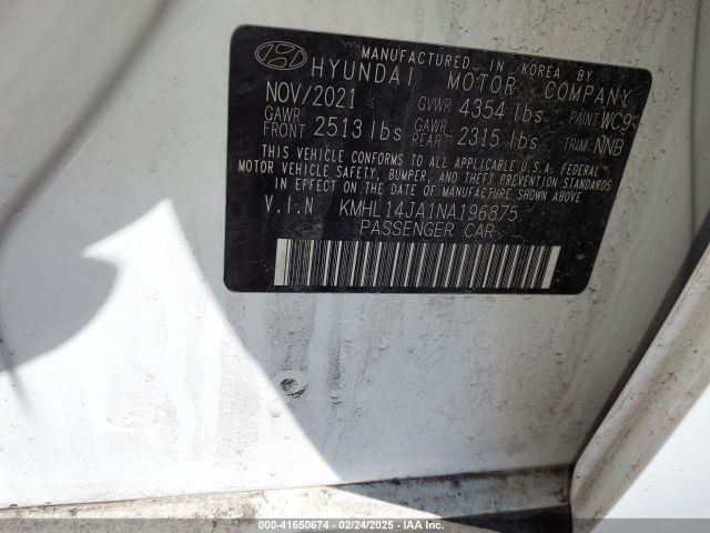 KMHL14JA1NA196875 Hyundai SONATA SEL