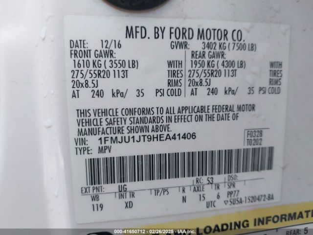1FMJU1JT9HEA41406 Ford Expedition Xlt