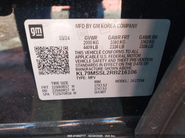 KL79MSSL2RB216106 Chevrolet Trailblazer Awd Activ