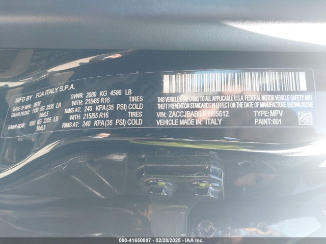 ZACCJBAB6JPH85612 Jeep Renegade Sport 4x4
