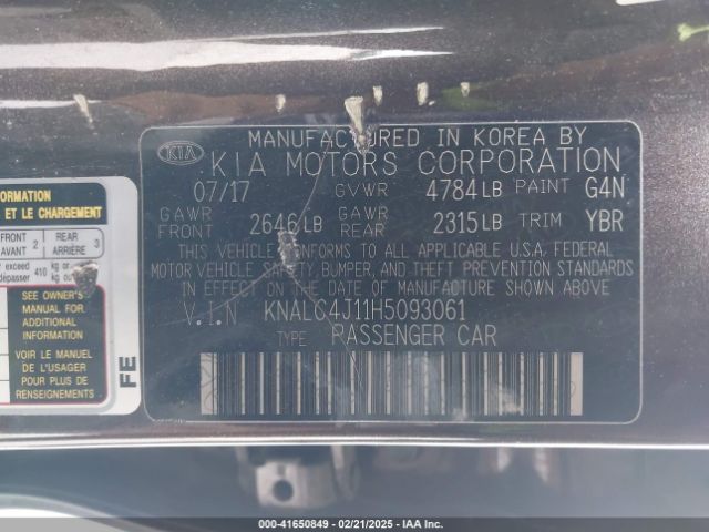 KNALC4J11H5093061 KIA Cadenza Limited