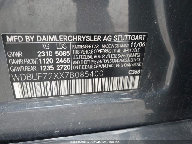 2007 MERCEDES-BENZ E 550 WDBUF72XX7B085400 Photo 8