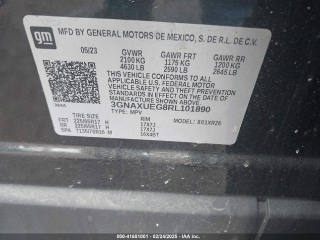 3GNAXUEG8RL101890 Chevrolet Equinox Awd Lt