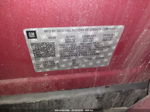 2GNAXYEX2K6251950 Chevrolet Equinox Premier