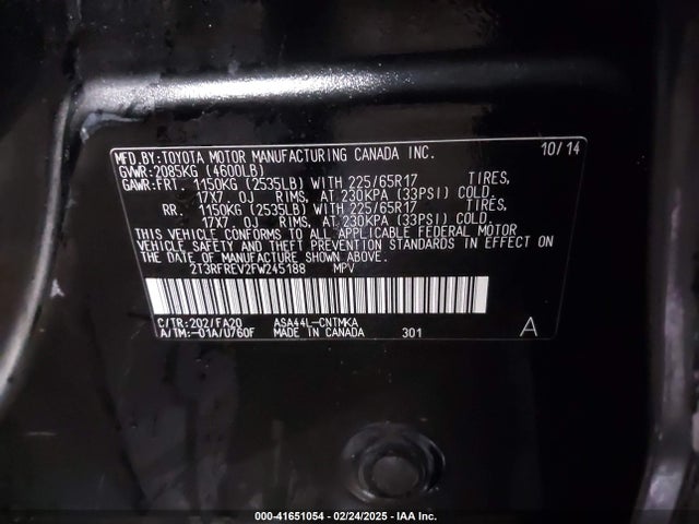 Toyota Rav4 Xle 2015 2T3RFREV2FW245188 Image 9