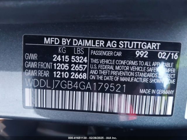 WDDLJ7GB4GA179521 Mercedes-Benz Amg Cls 63 S 4matic