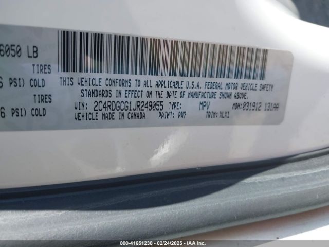 2C4RDGCG1JR249055 Dodge Grand Caravan Sxt