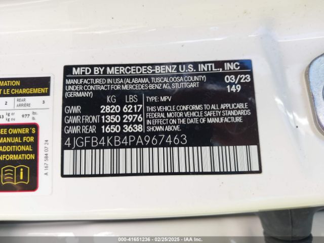 4JGFB4KB4PA967463 Mercedes-Benz Gle 350 4matic