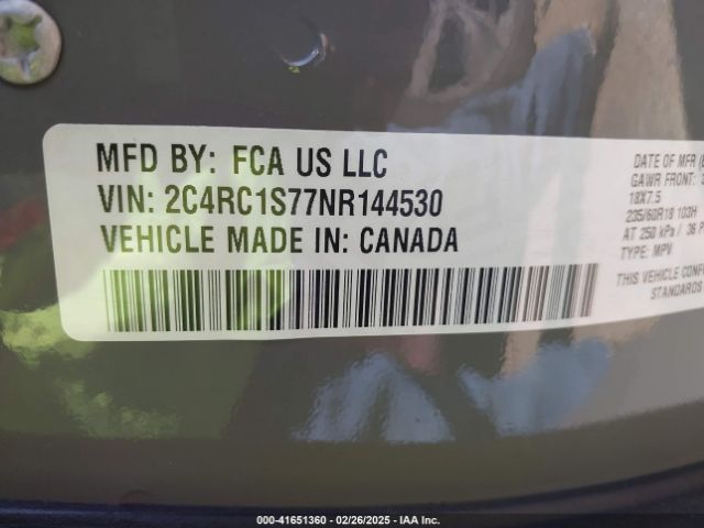 2C4RC1S77NR144530 Chrysler Pacifica Hybrid Limited