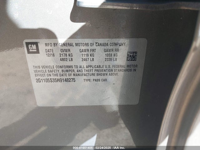 2G1105S35H9148275 Chevrolet IMPALA 1LT