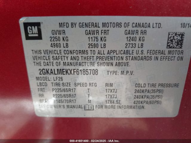 2GKALMEKXF6185708 GMC Terrain Sle-1