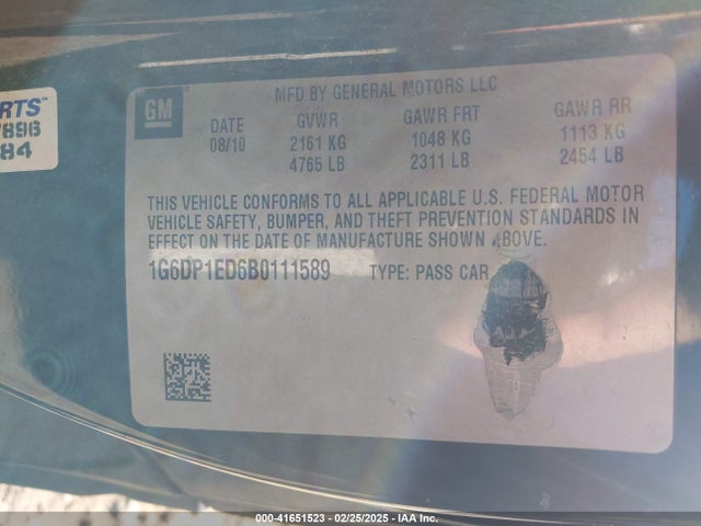 2011 CADILLAC CTS 1G6DP1ED6B0111589 Photo 8