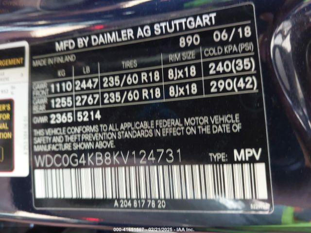 WDC0G4KB8KV124731 Mercedes-Benz Glc 300 4matic