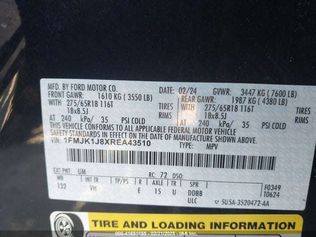 Ford Expedition Xlt Max 2024 1FMJK1J8XREA43510 Image 9