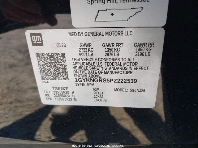 2023 CADILLAC XT5 1GYKNGRS5PZ222539 Photo 8