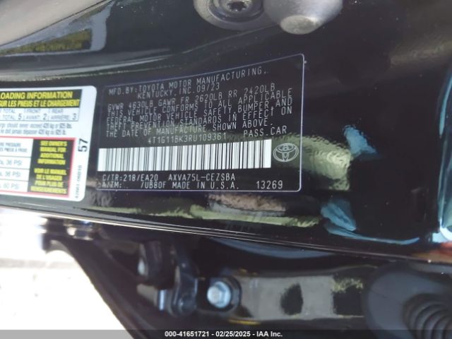 4T1G11BK3RU109361 Toyota CAMRY SE