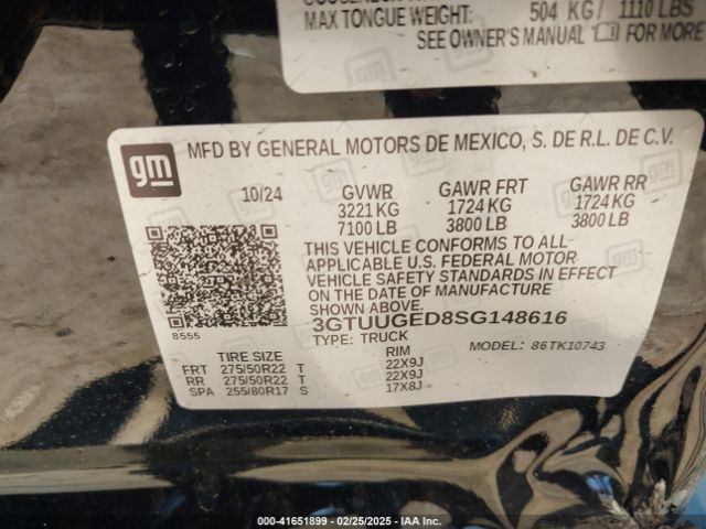 3GTUUGED8SG148616 GMC l84
