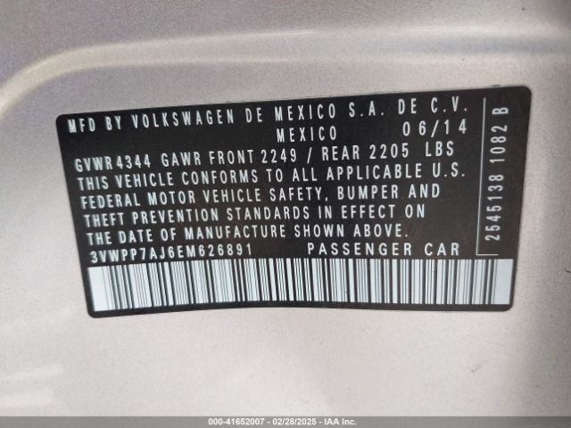 3VWPP7AJ6EM626891 Volkswagen Jetta Sportwagen 2.5l S