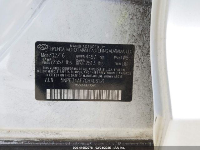 5NPE34AF7GH406121 Hyundai Sonata Limited