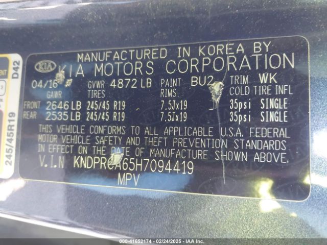 KNDPRCA65H7094419 KIA Sportage Sx Turbo